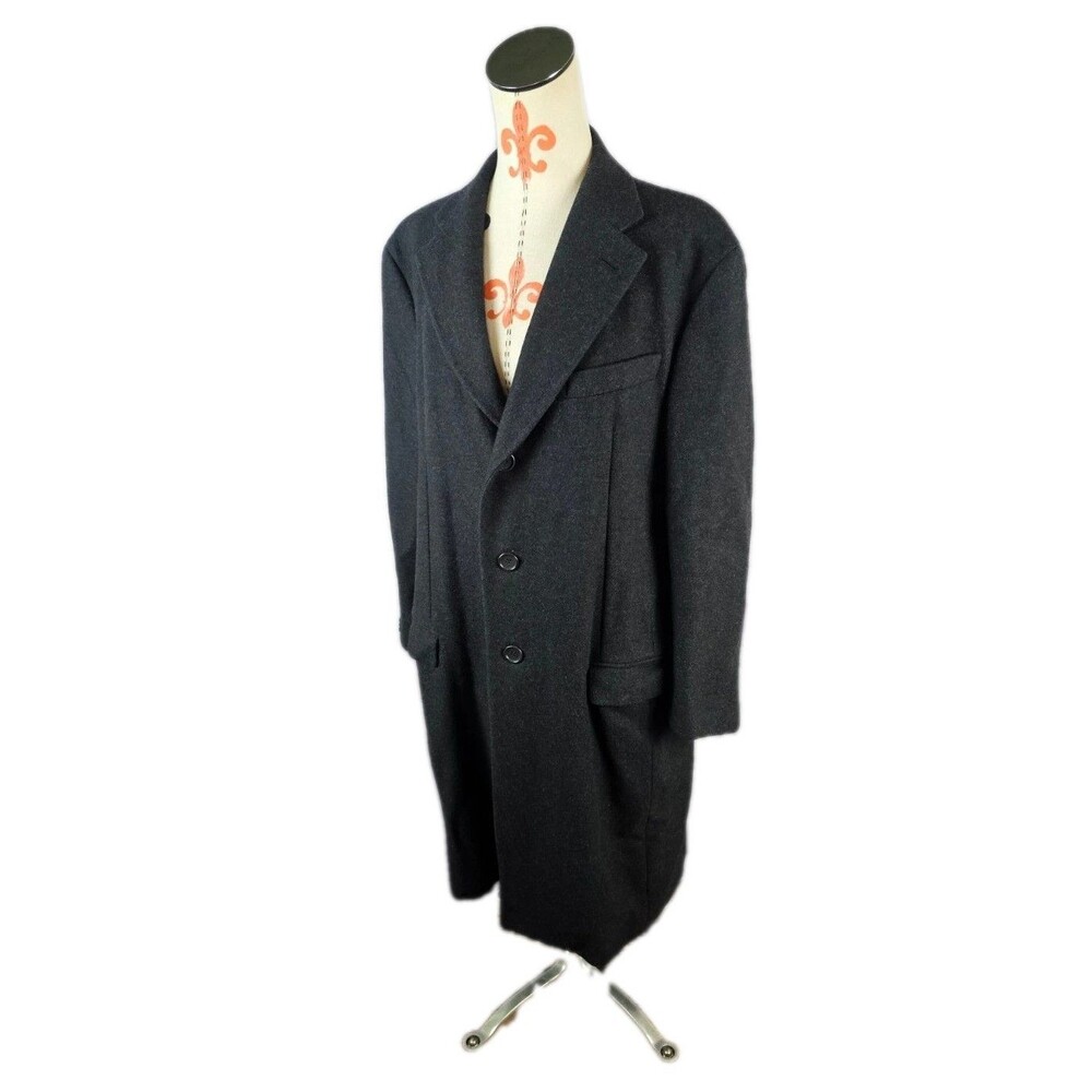 HILTON by VESTIMENTA Italy Made Sz 52 Wool Cashmere Blend Coat Overcoat Gray EUC